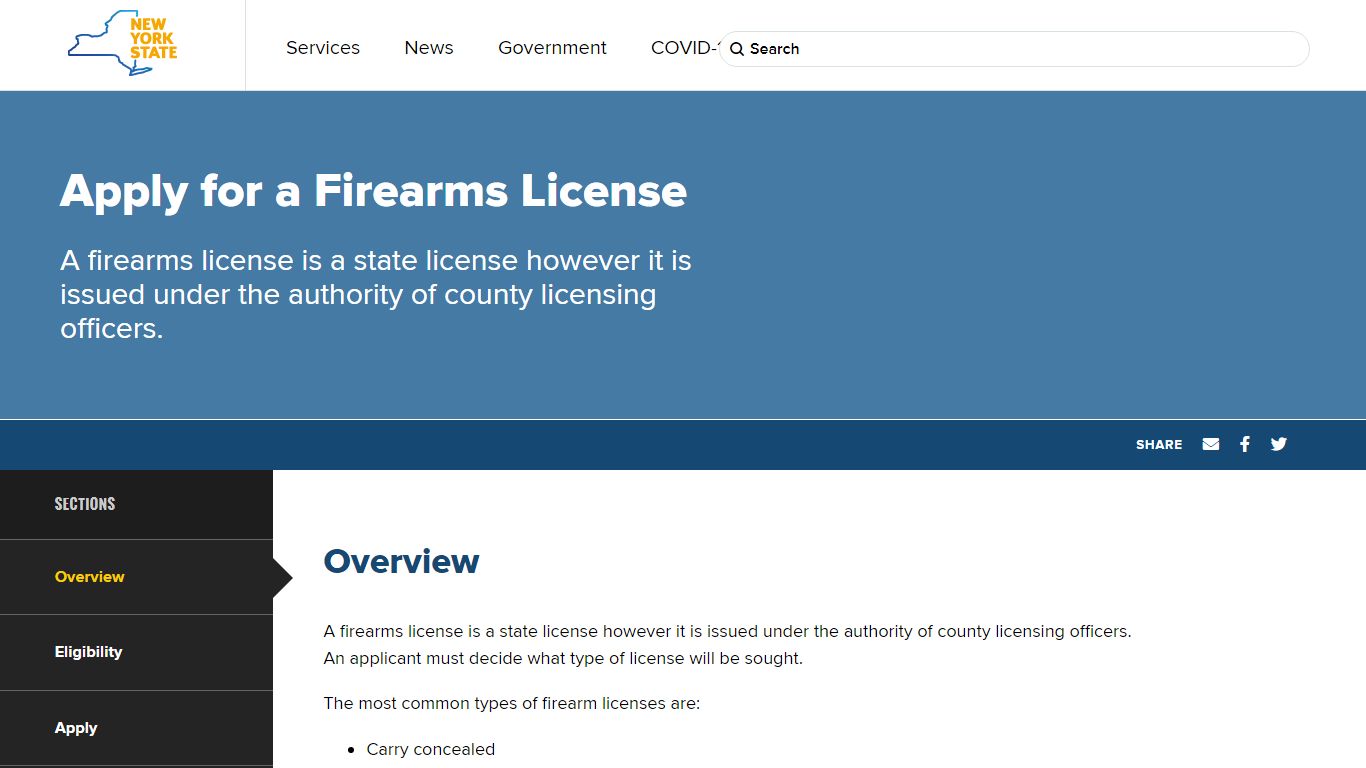 Apply for a Firearms License - The State of New York